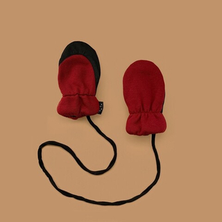 Утепленные варежки (бордовый)