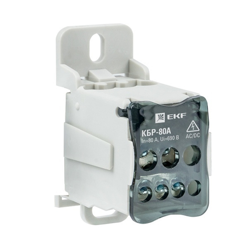 Блок распределительный КБР на DIN-рейку и монтажную панель 80A 7 зажимов PROxima EKF plc-kbr80
