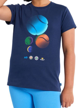 Футболка для девочки теннисная Australian Open Grand Slam - небесный