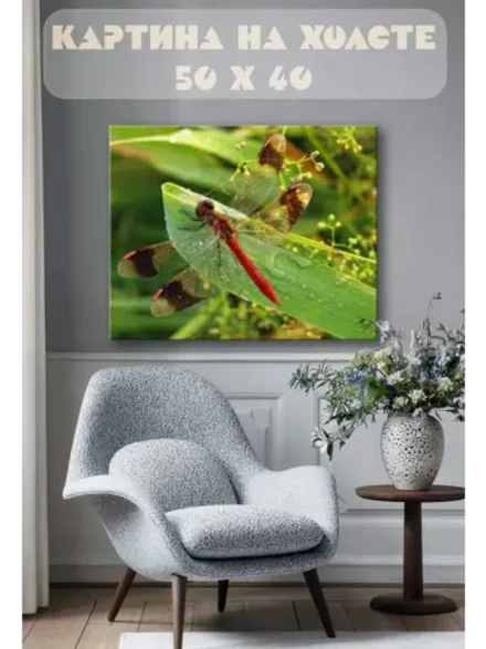 Картина на стену 40 X 50 Стрекоза