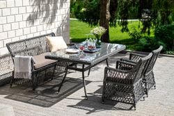 "Латте" плетеный стол из искусственного ротанга 160х90см, цвет графит