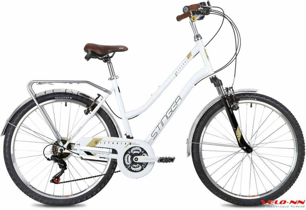 Велосипед STINGER 26" VICTORIA белый, сталь, размер 15"