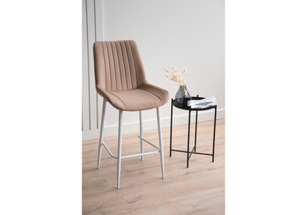 Барный стул Woodville Седа 360 бежевый (zd 210), белый np, ножки белые