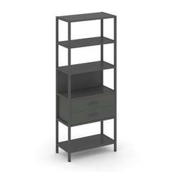 Shelf System Односекционный стеллаж пятиярусный с ящиками SN.STM-512 Антрацит/Металл Антрацит 810*40