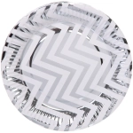 Тарелка бумажная 18 см в наборе 10 шт «Зигзаг», серебро