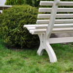 Скамейка садовая Осло со спинкой деревянная для сада из массива сосны, белая