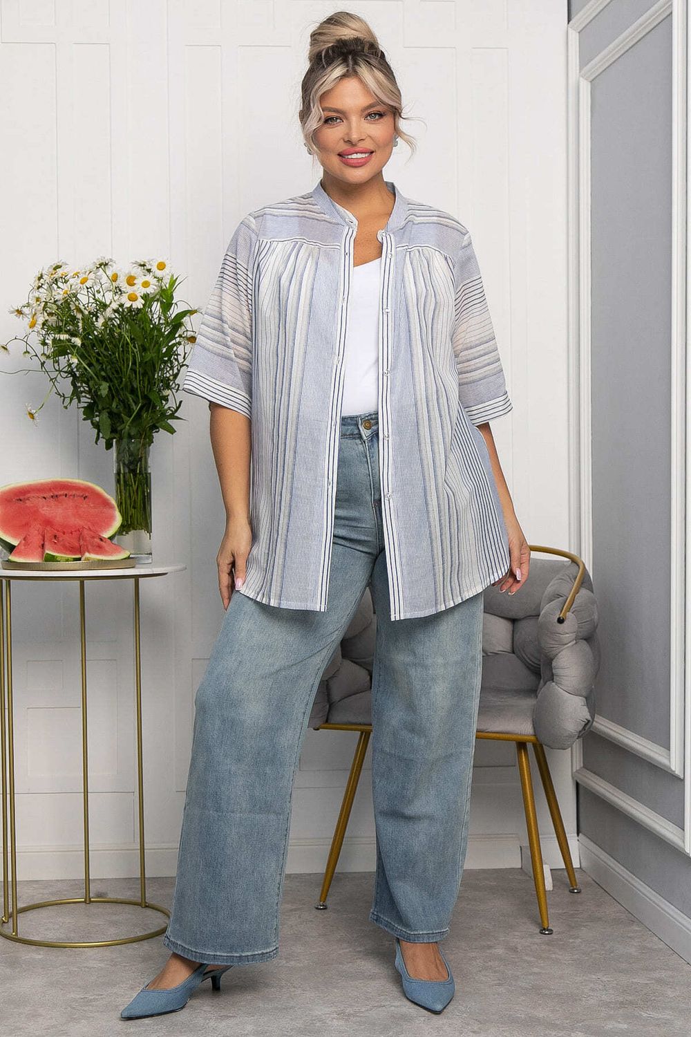 Блуза Июль (голубая) Б13876-24М LT Collection