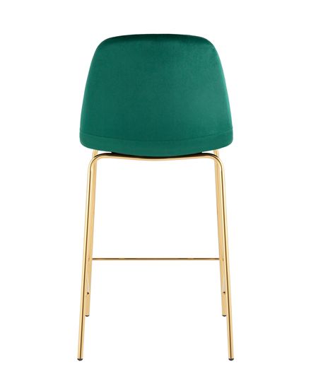 Стул полубарный Валенсия SN, велюр зеленый, золотые ножки 2 шт