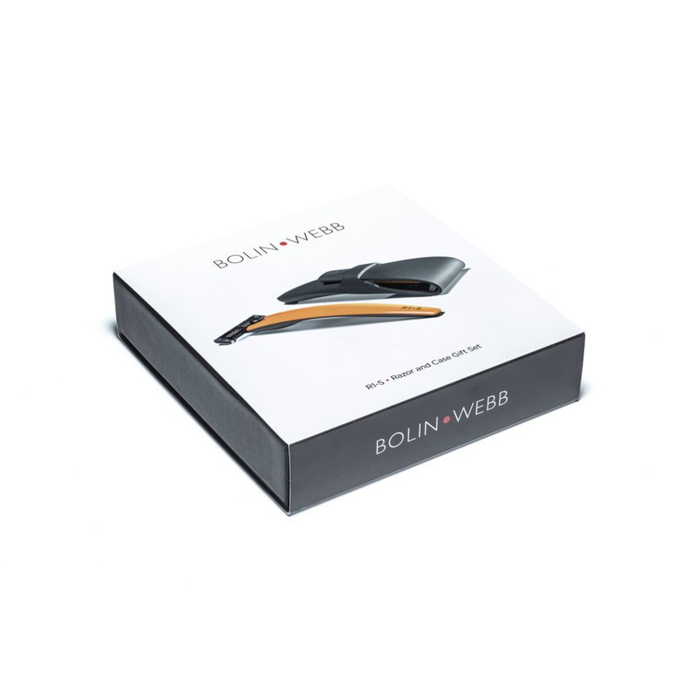 Подарочный набор Bolin Webb R1, бритва R1-S оранжевая, дорожный чехол (BW GIFTBOX CASE R1 ORA)