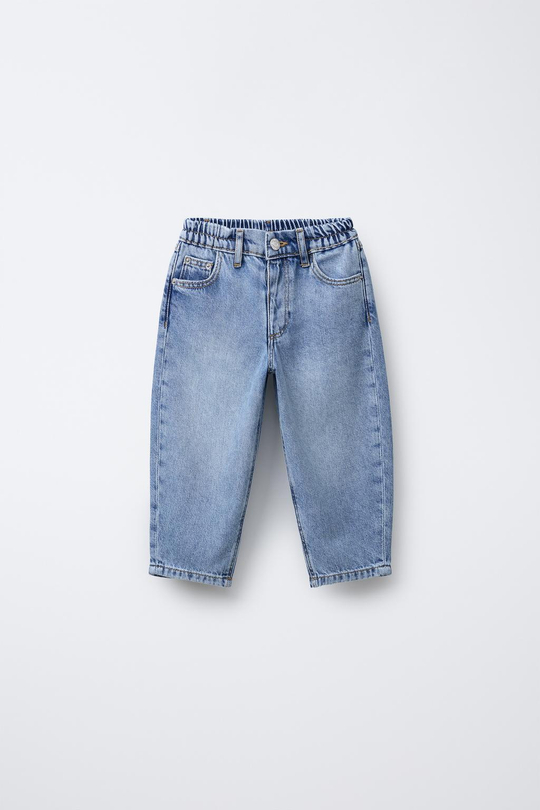 ZARA ДЖИНСЫ BAGGY, ВЫЦВЕТШИЙ СИНИЙ