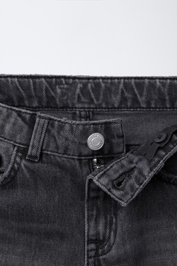 ZARA ДЖИНСЫ ПРЯМОГО КРОЯ, ЧЕРНЫЙ