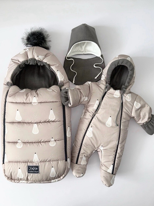 Зимний комплект на выписку "Пушинка принт" (model.18)