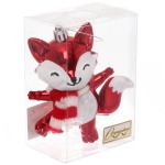 Ёлочная игрушка «Весёлый лисёнок» 8.8*5.5*13.5 см, Красный