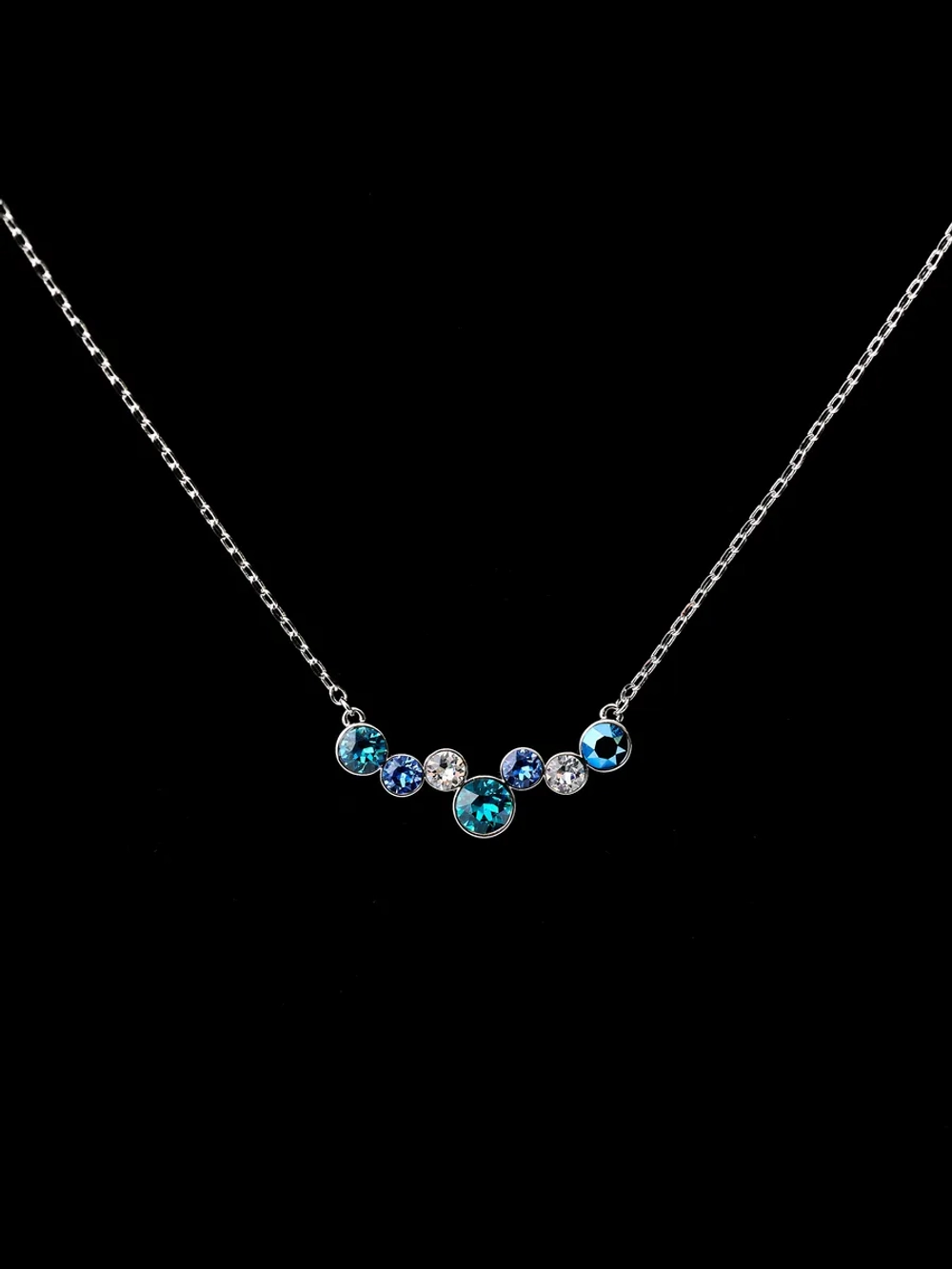 Колье-дуга Эльза с синими кристаллами Swarovski