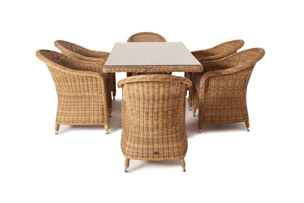 "Эспрессо" обеденная группа плетеная, цвет соломенный