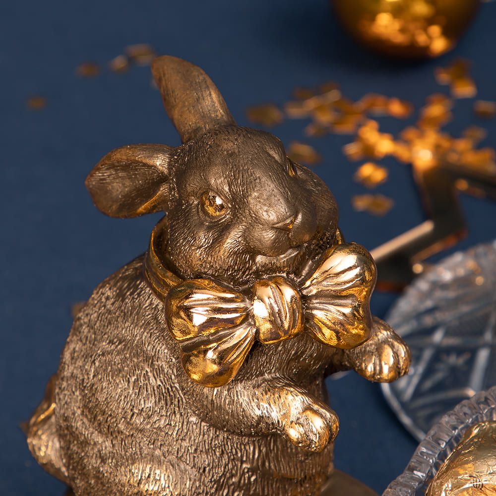 Конфетница-сахарница Кролик Банни Бронза с чашей