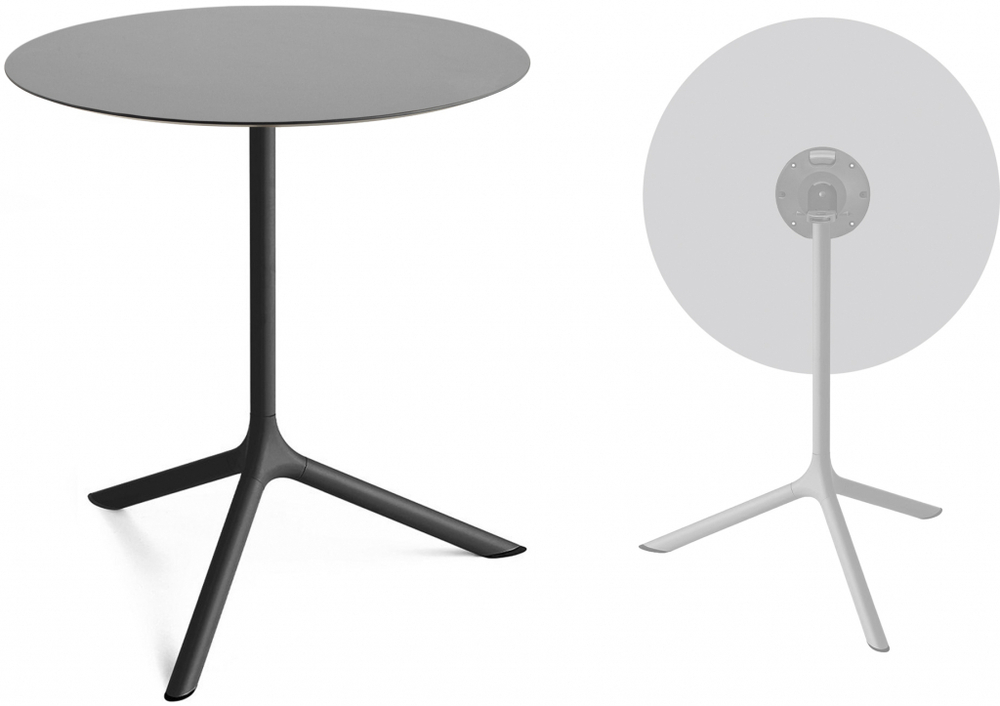 Стол ламинированный обеденный складной Scab Design Tripe Maxi Folding, черный, светло-серый