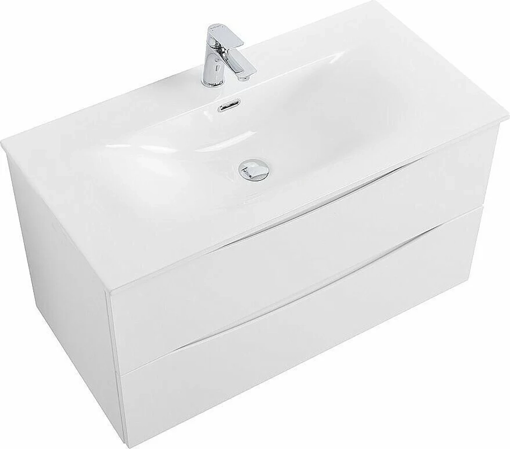 Тумба с раковиной BelBagno MARINO-CER-N-1000-2C-SO-BL-P Bianco Lucido