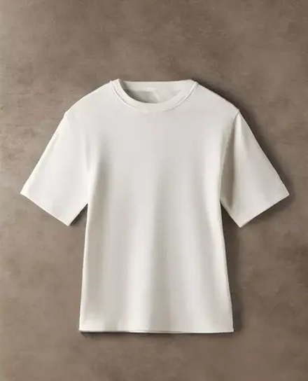 ZARA HOME ХЛОПКОВАЯ ФУТБОЛКА, ЭКРЮ