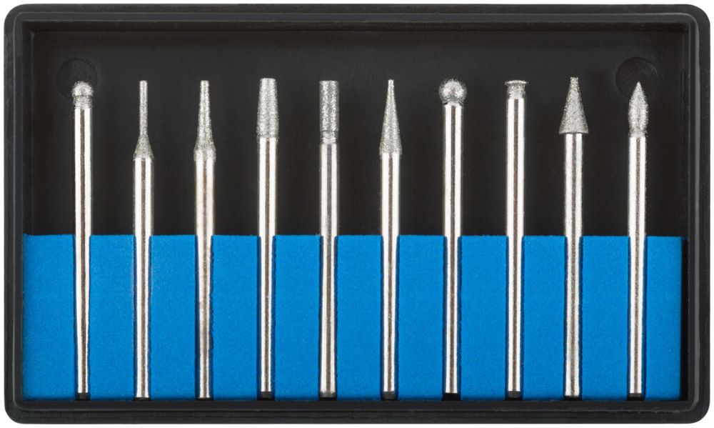 Шарошки усил. сталь с алмаз.напыл,штифт 3мм 10шт 36479М