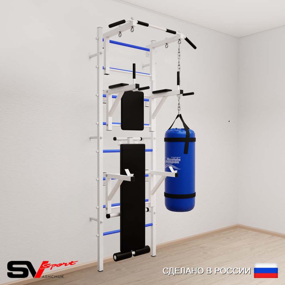 Шведская стенка Sv Sport 5071 (Турник стандарт/Брусья/Стойка/Скамья/Цепь/Мешок 15кг)