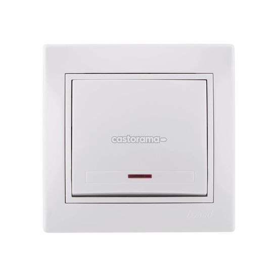 Выключатель LEZARD MIRA 1-кл. с подсв. с/п белый