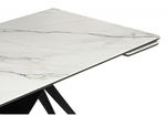 Керамический стол Woodville Блэкберн 160(220)х89 белый gilt white, черный