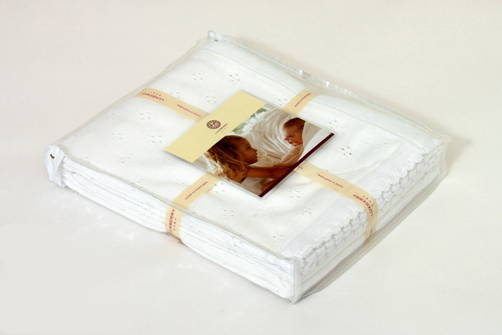 Элитный плед детский Imperio 149 белый от Luxberry упаковка