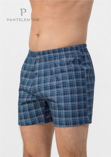 Трусы мужские семейные для больших мужчин Pantelemone PMBB-430, клетка темно-синяя