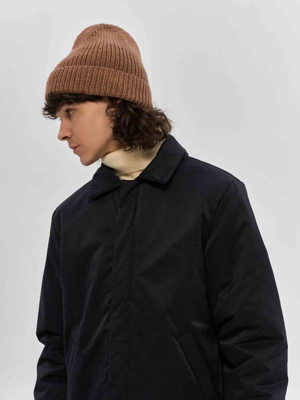 Шапка Бини Вязаная коричневая - фото 5