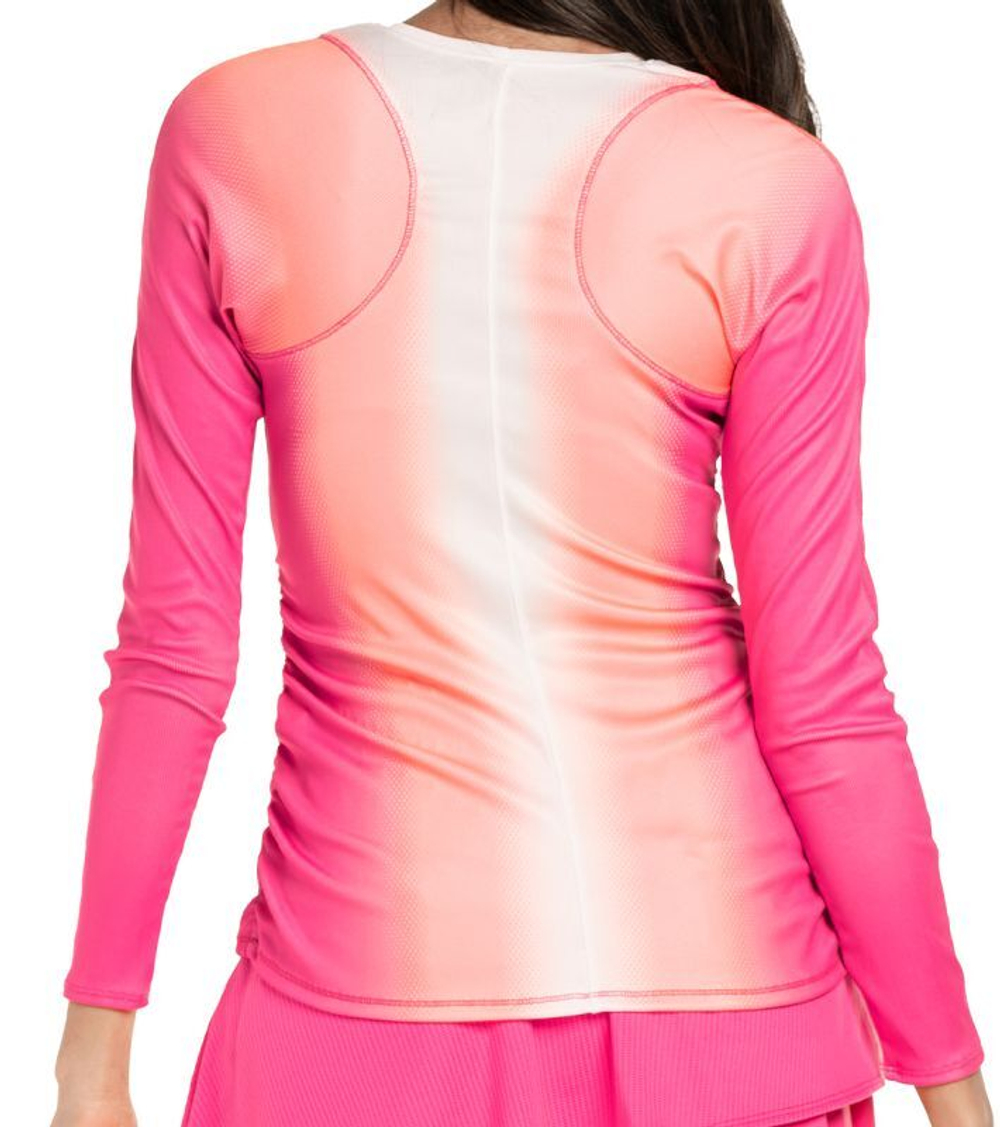 Женская теннисная футболка (dł. Рукава) Lucky in Love Santa FE Glow Summer Glow Long Sleeve - pink berry