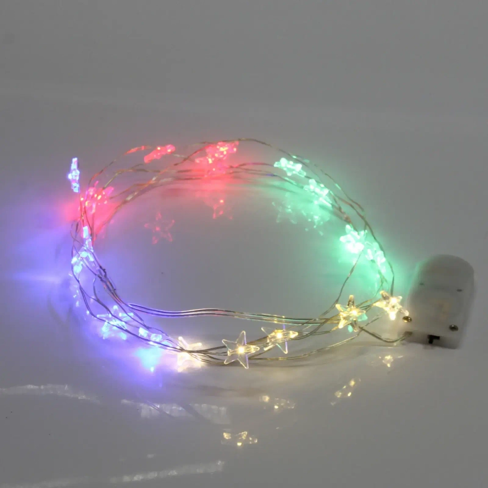 Гирлянда для дома «Звездочка» на батарейках 2,0 м 20 ламп LED, 1 реж., IP-20, Мультицвет