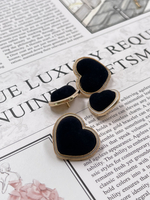 Пуговицы Сердечки бархатные черные