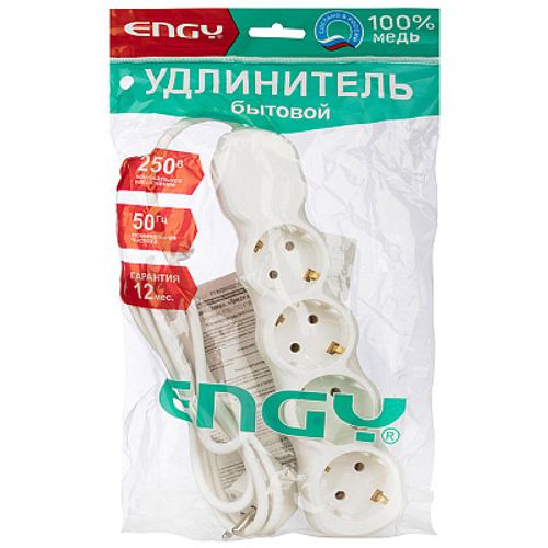 Удлинитель Engy "Гранд" 1.7м/4роз с заземлением (ПВС 3х0.75)