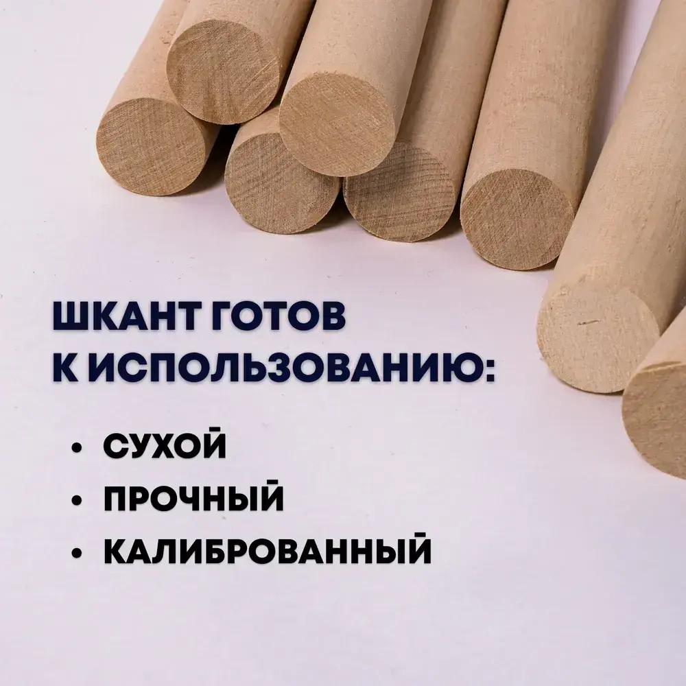 Нагель березовый шкант, 22х250 мм 50 шт.