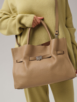 Кожаная сумка Deboro 31195 бежевый карандаш