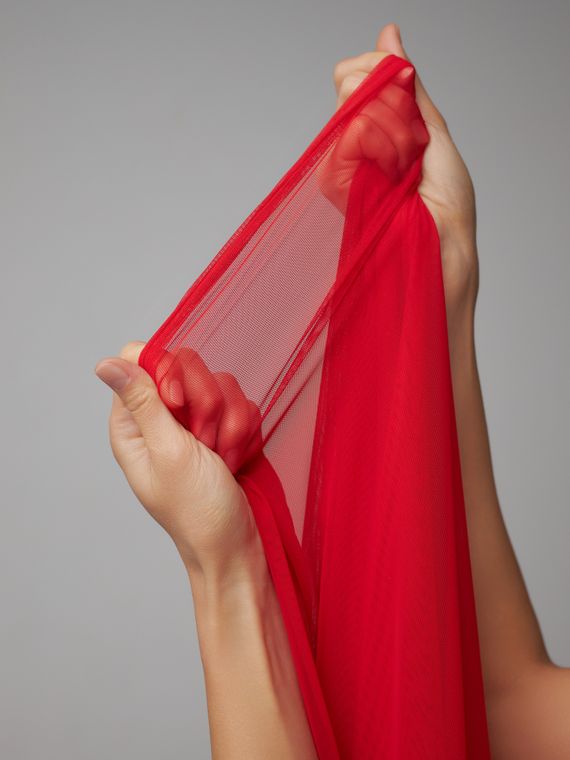 Сетка эластичная Lauma оптом с эффектом голого тела, красный 100