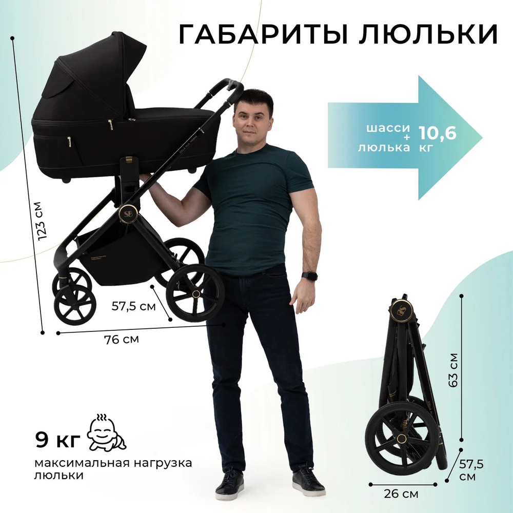 Модульная коляска Sweet Baby Stella Plus Therma Black