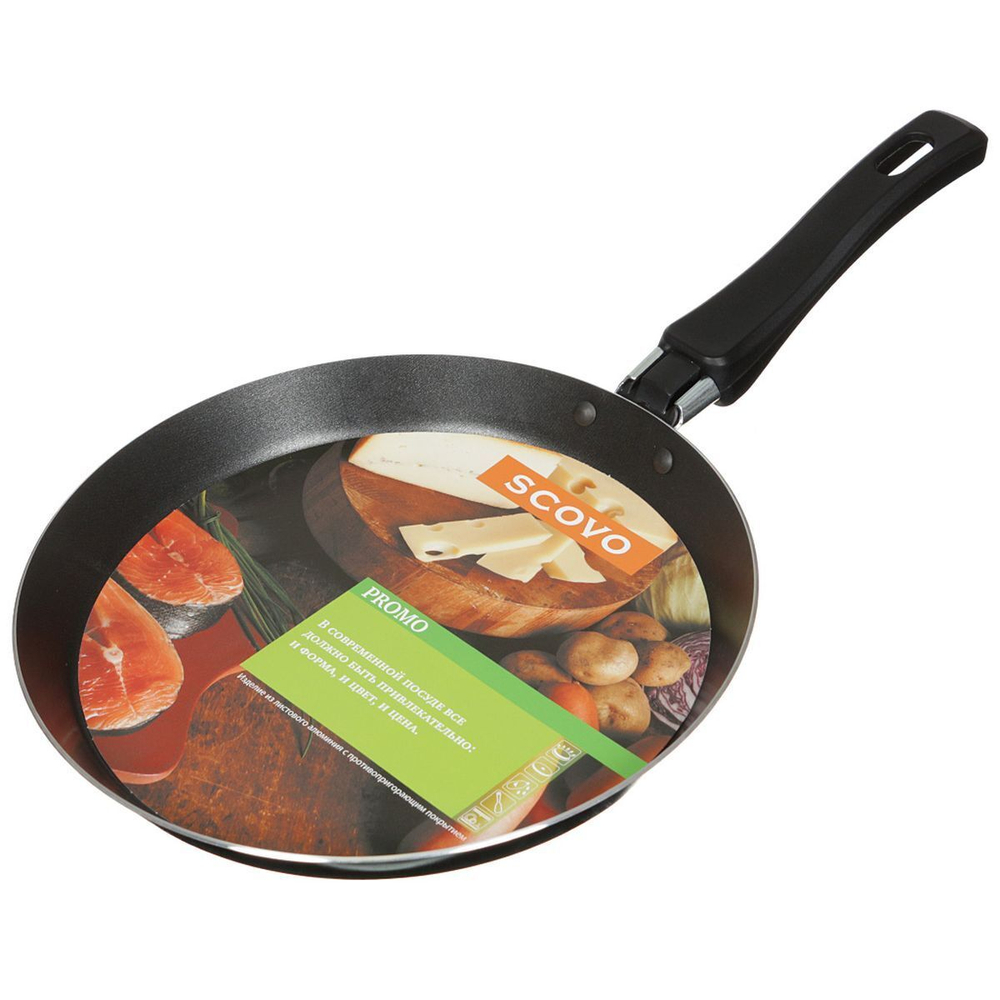 Блинница алюминий, 22 см, антиприг, Scovo, Promo, PA-043