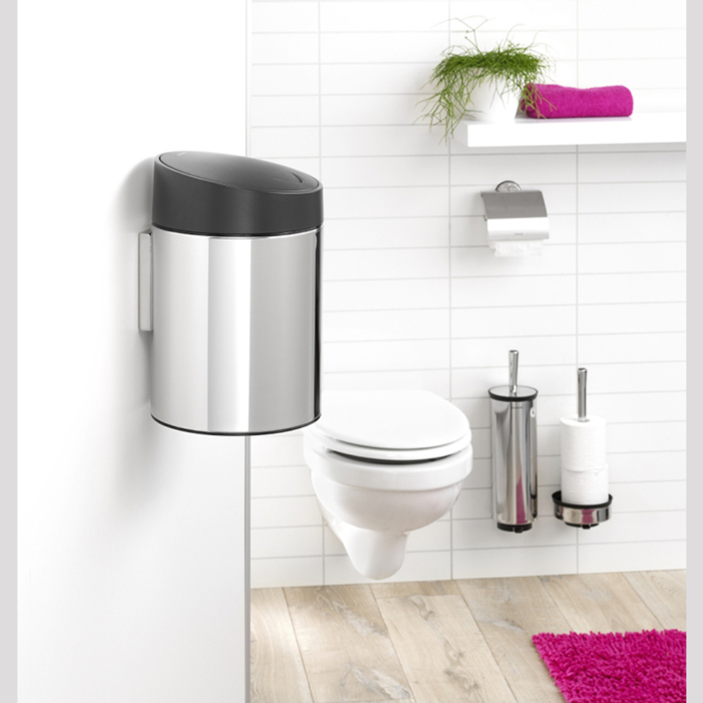 Ведро Brabantia Slide Bin 5л полированная сталь в интерьере