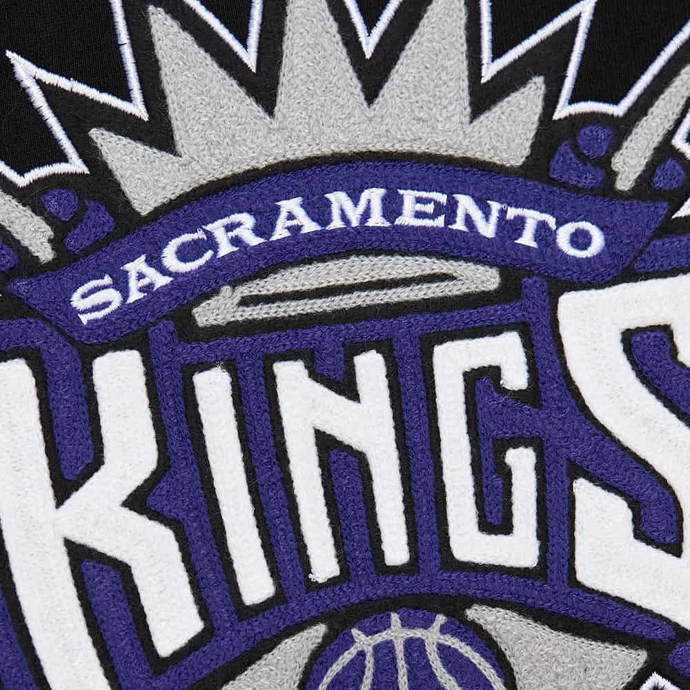 Баскетбольная толстовка Mitchell&Ness NBA Chainstitch Fleece Vintage Logo Sacramento Kings Sweatshirt Black