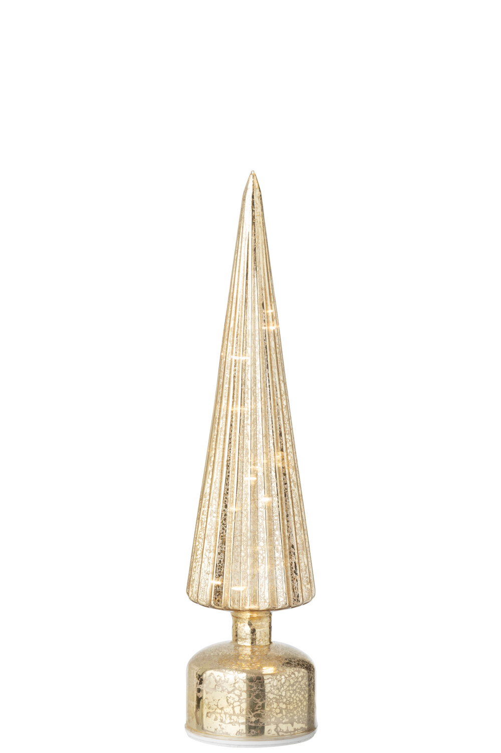 Декор светодиодный вращающийся "Елка" большая античное золото 9x9x40см