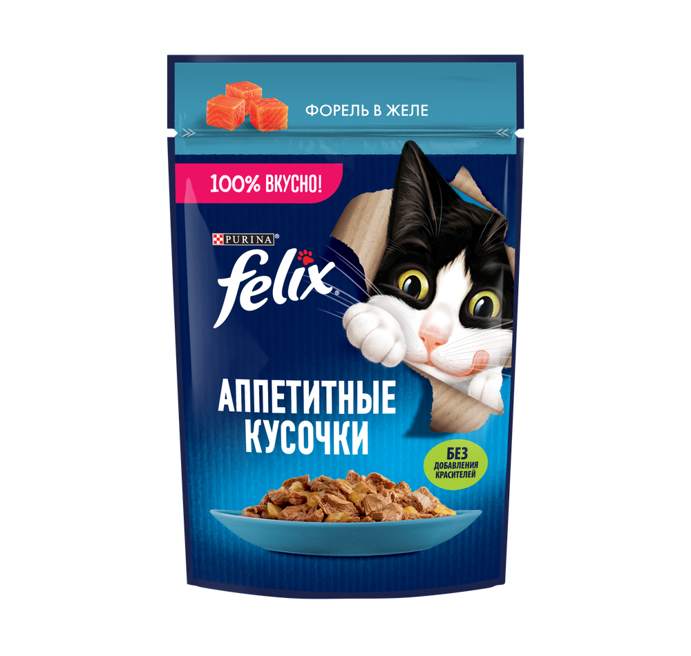 Пауч Felix аппетитные кусочки с форелью в желе
