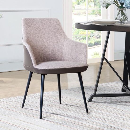 Стул с подлокотниками Frank, рогожка комби бежевый