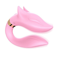 Розовый вибромассажер для пар с пультом ДУ Silicone Toys Fox Pink USK-GZ01