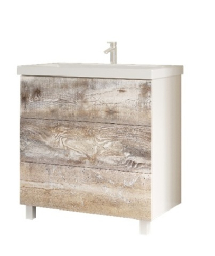 Тумба Marka One 80Н 3я. Бетон Push хром/квадрат