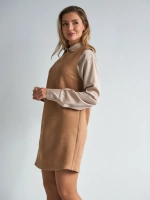 Платье сарафан офисное замшевое А силуэт