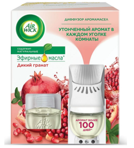 Air Wick Диффузор аромамасел КОМПЛЕКТ со смен.флак. Сочный Гранат 19мл *1*4 // 448