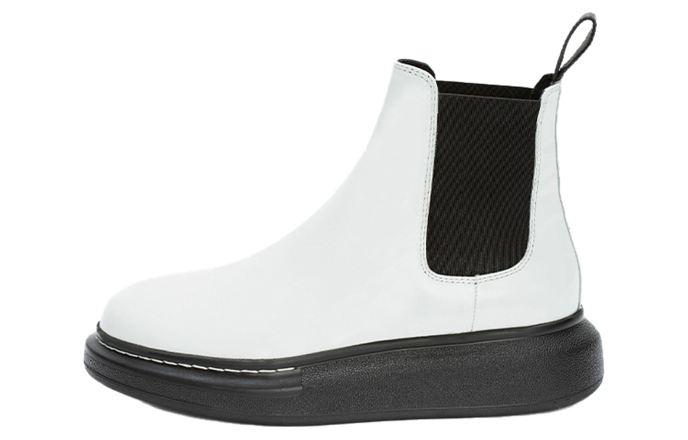 Alexander McQueen Hybrid Chelsea Boot Black White Women"s