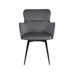 Стул c подлокотниками King, поворотный на 360 градусов, бархат серый 27